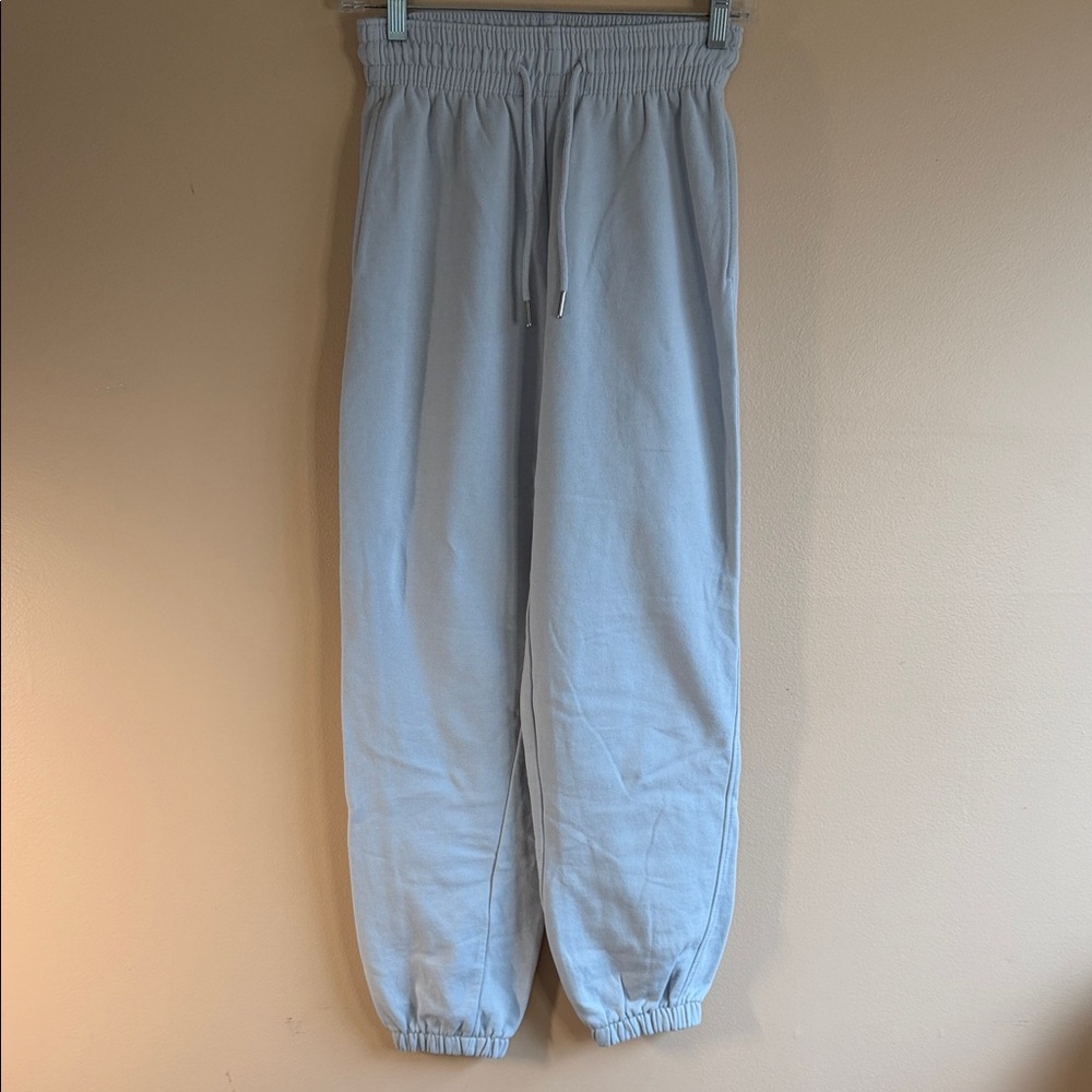 H&M Light Blue Drawstring Jogger Sweatpants - Picture 1 of 8